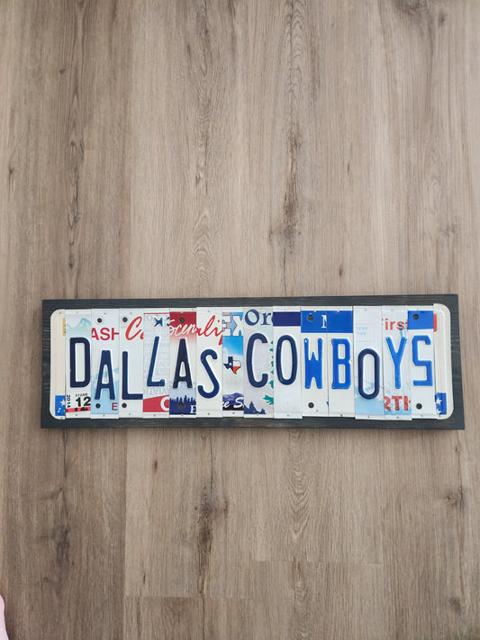 Dallas Cowboys License Plate Sign