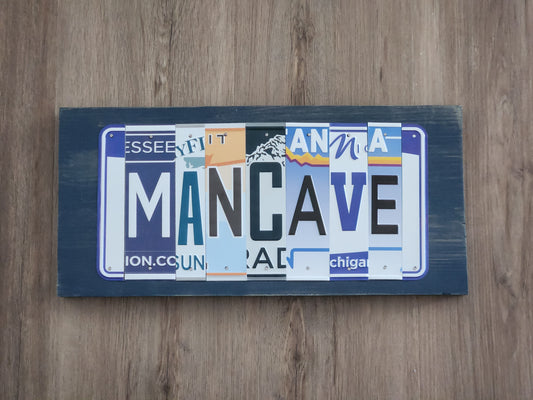 Mancave License Plate Sign