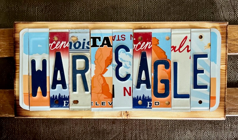 War Eagle License Plate Sign